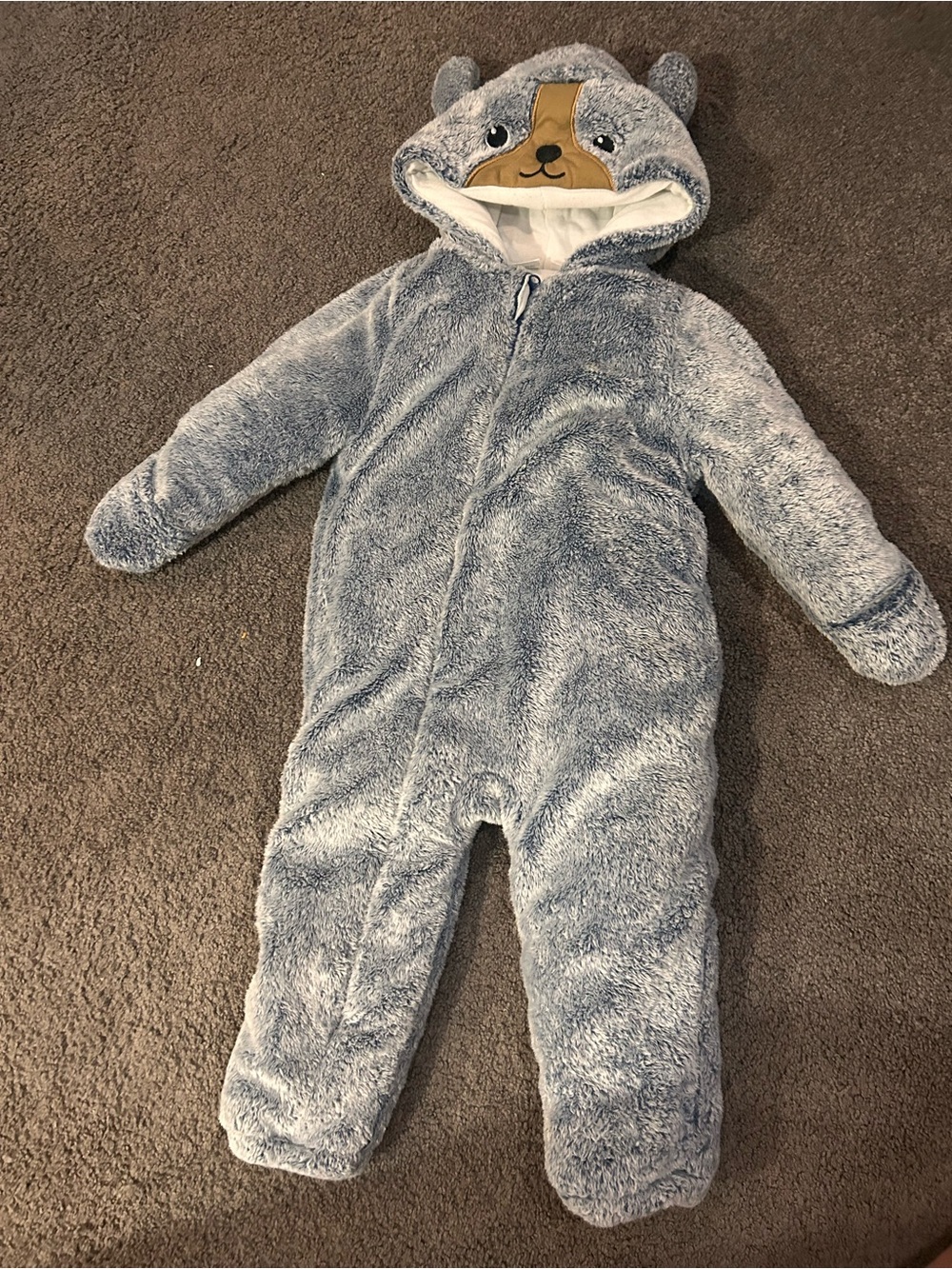 Koala Kids Plush Gray dog Hooded Onesie